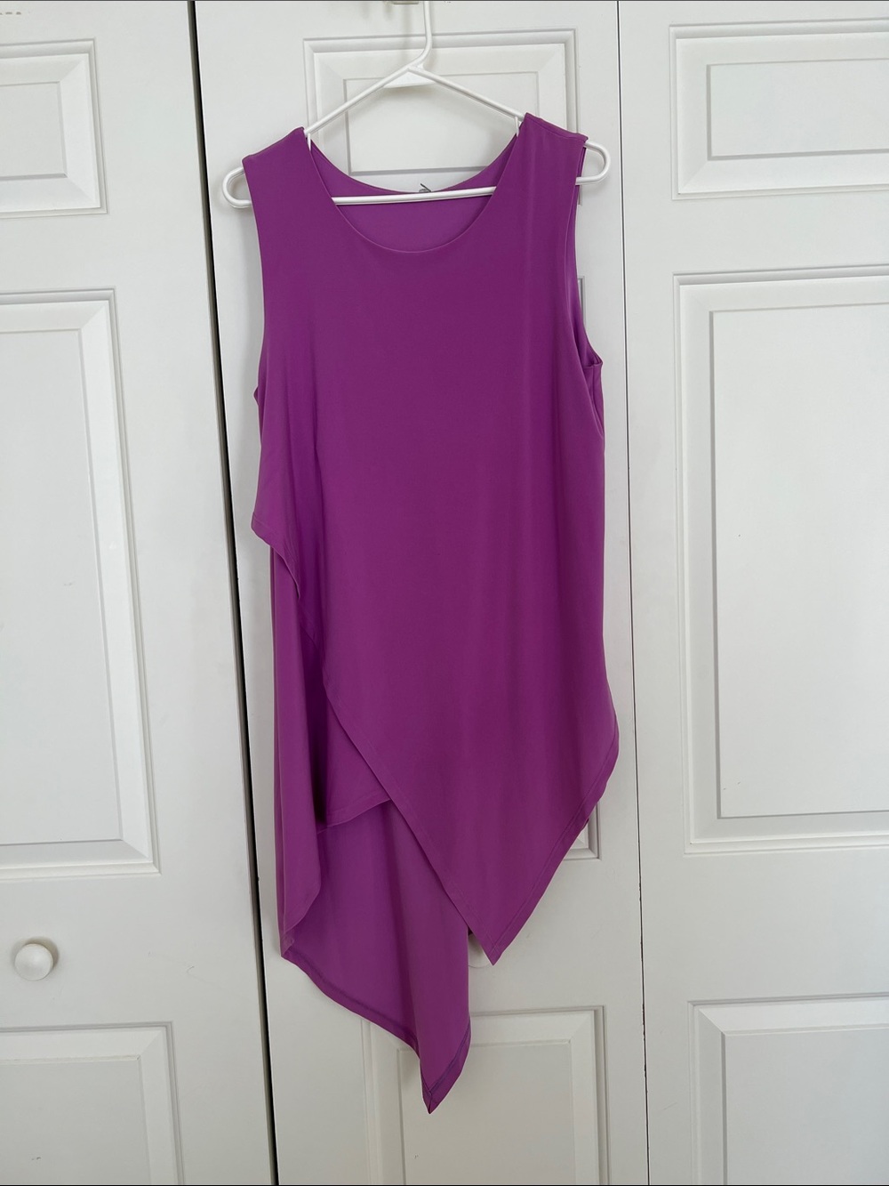 Sleeveless Asymmetric Purple Tunic Dress